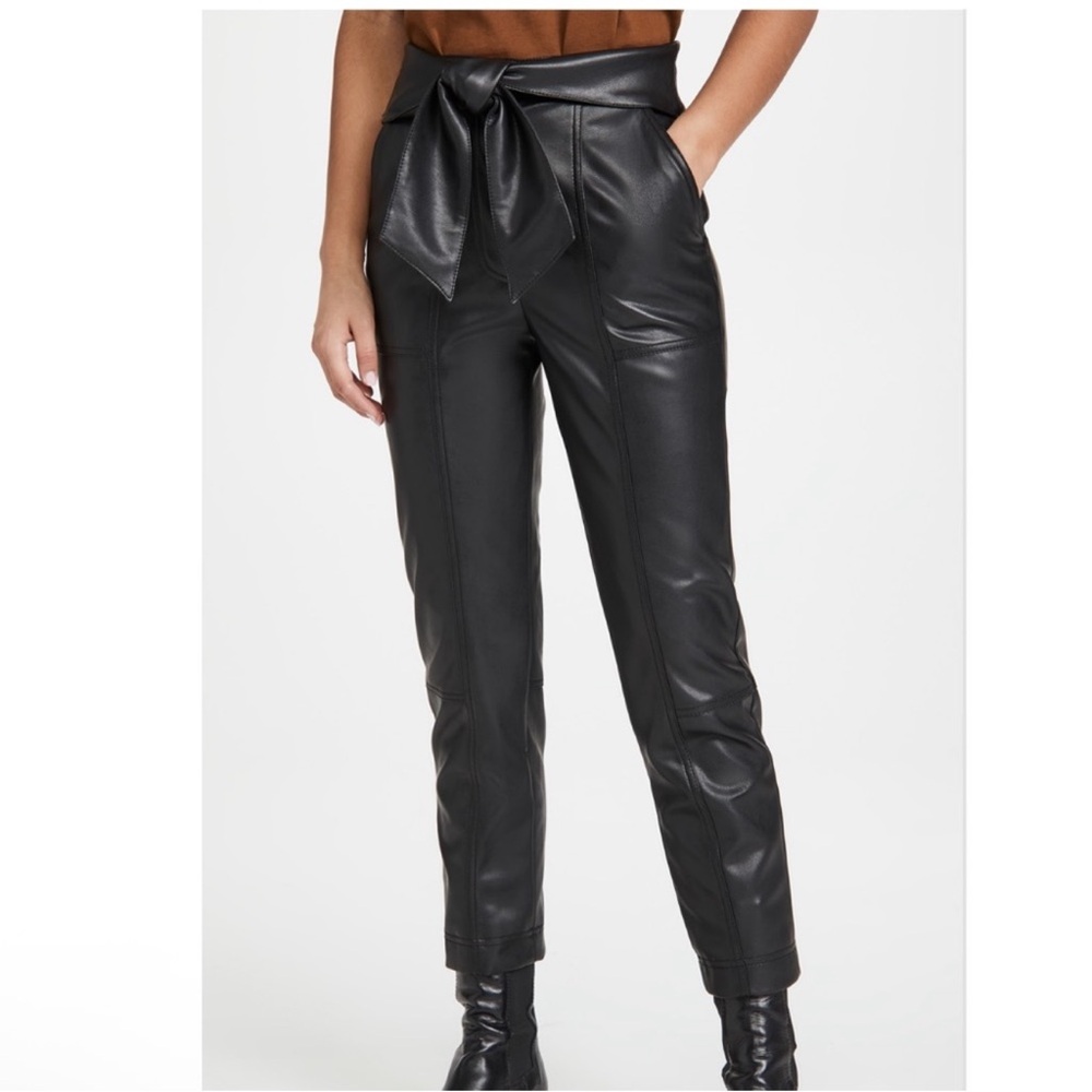 Jonathan Simkhai Tessa Black Vegan Leather Pants NWT